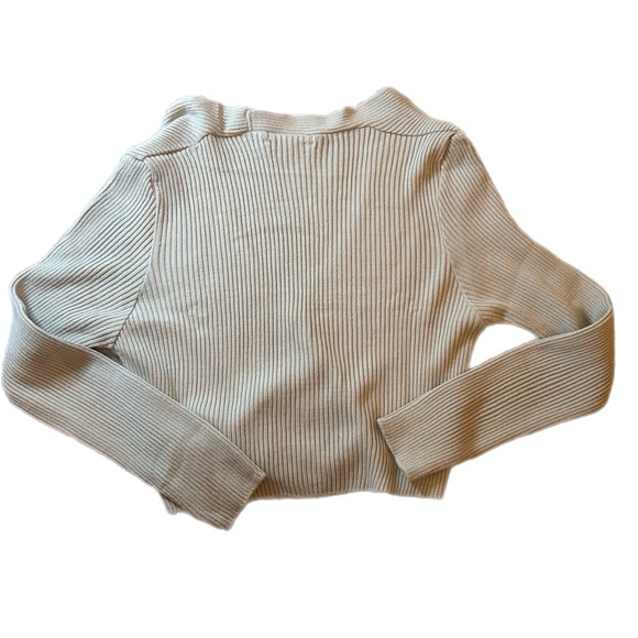 Beige Ribbed Missguided Cardigan Sweater - Picture 2 of 2